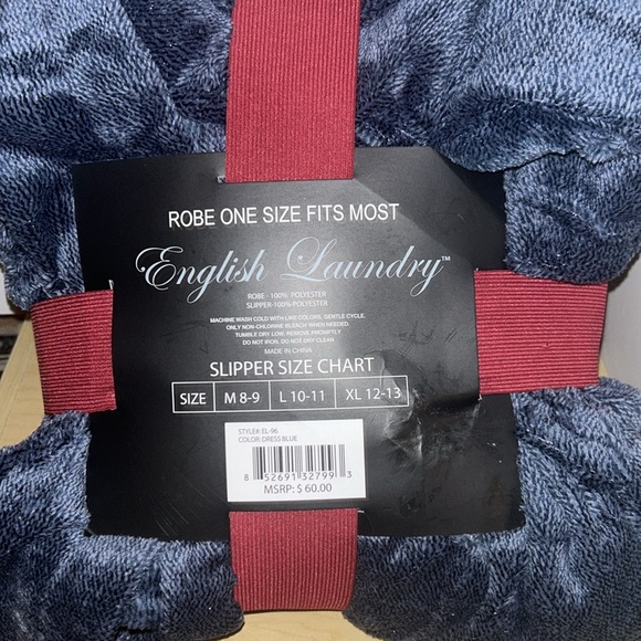 English Laundry Men’s Robe Matching Slippers size Large New - Picture 3 of 4